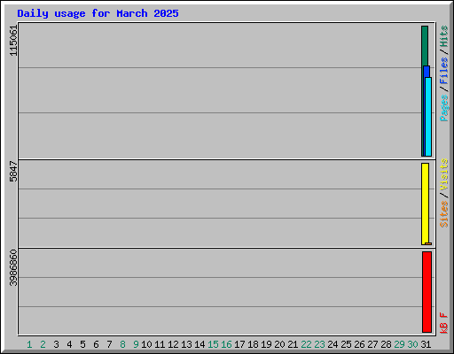 Daily usage for March 2025