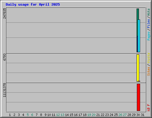 Daily usage for April 2025