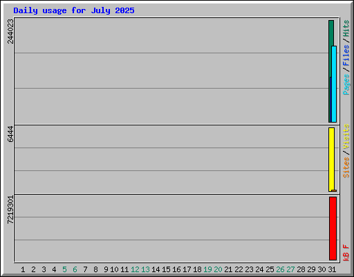 Daily usage for July 2025