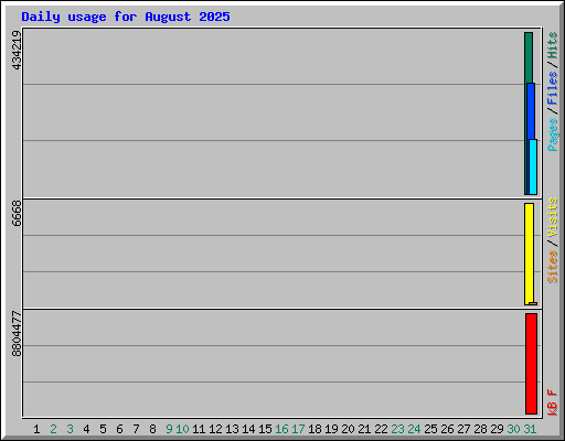 Daily usage for August 2025