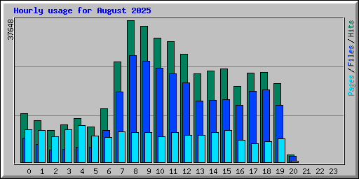 Hourly usage for August 2025